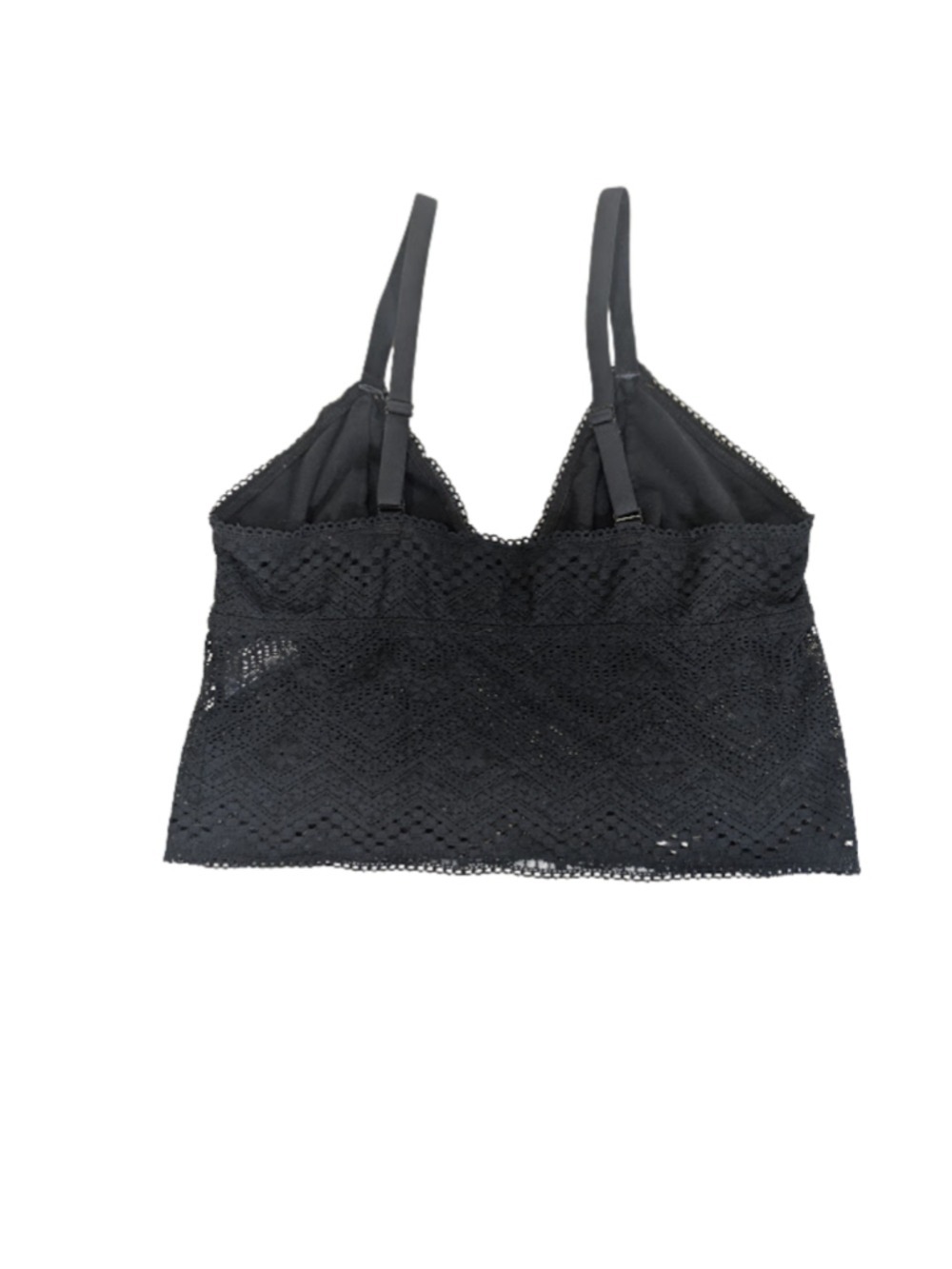 Auden Longline Bralette Black Lace Festival Boho Minimalist Lingerie Soft Cup M - Picture 9 of 12